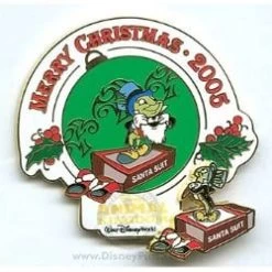 Disney Merry Christmas Pin - Animal Kingdom - Jiminy Cricket