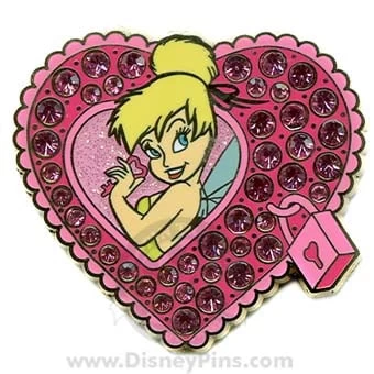 Disney Valentine's Day Pin - Tinker Bell - Locked Heart