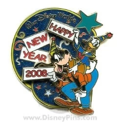 Disney Happy New Year Pin - Goofy And Donald
