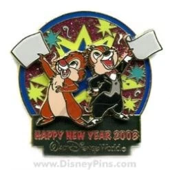 Disney Happy New Year Pin - Chip & Dale