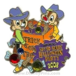 Disney Not So Scary Halloween Party Pin - 2008 - Cowboy Chip And Dale