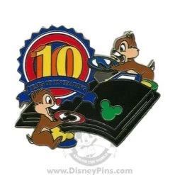 Disney Pin Trading 10th Anniversary Pin - Chip And Dale Pin
