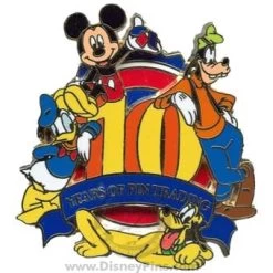 Disney Pin Trading 10th Anniversary Pin - Mickey Logo
