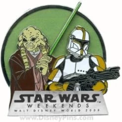 Disney Star Wars Weekends 2008 Pin - Kit Fitso And Clone Commander