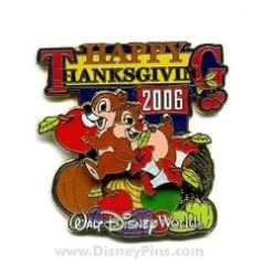 Disney Happy Thanksgiving Pin - 2006 Chip And Dale