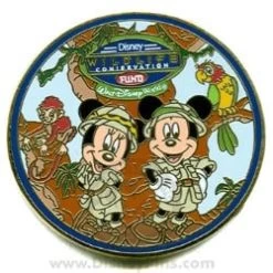Disney Animal Kingdom Pin - Wildlife Conservation - Mickey And Minnie