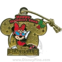 Disney Happy Holidays Pin - 2008 - Beach Club