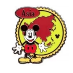 Disney Hidden Mickey Pin - 2012 Series - Continent Stamps - Asia