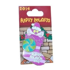 Disney Christmas Pin - 2014 Happy Holidays Stockings - Cheshire Cat