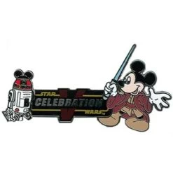 Disney Star Wars Celebration V Logo Pin Jedi Mickey R2-MK
