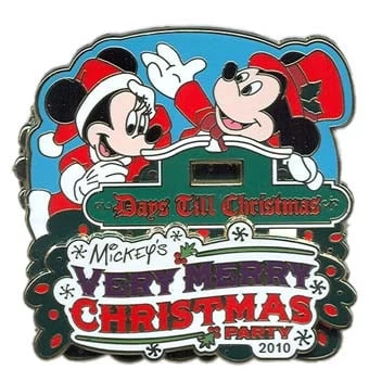 Disney Very Merry Christmas Party Pin - 2010 Mickey Minnie Countdown