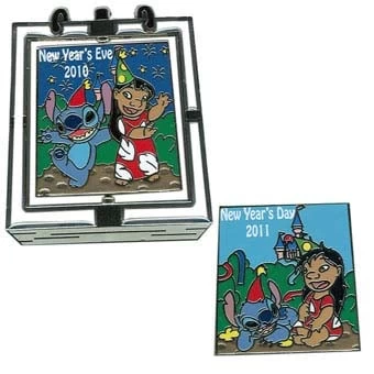 Disney New Year's Pin - 2010 New Years Eve / 2011 New Years Day - Lilo And Stitch