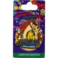 Disney Osborne Lights Pin - 2011 Pluto And Chip 'n Dale