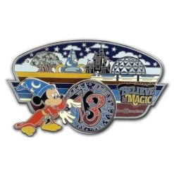 Disney 2013 Retro Art Pin - Believe In Magic - Four Park Icons