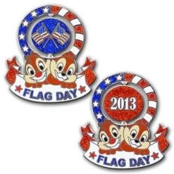 Disney Flag Day Pin - 2013 Chip N' Dale