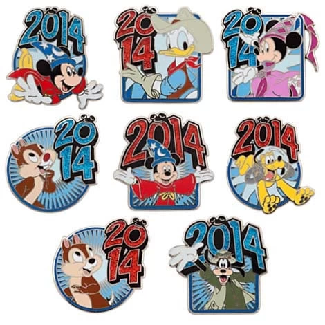 Disney Mystery Pin - Dated 2014 - 2 Random