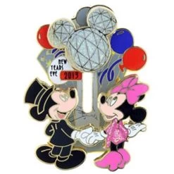 Disney New Year Pin - 2013 2014 - Mickey & Minnie Mouse Icon Slider