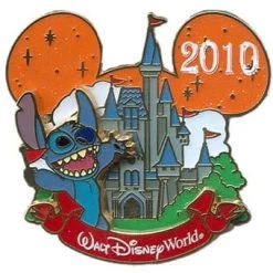 Disney Characters With Cinderella Castle Pin - Stitch