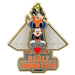 Disney Mickey Pin - Space Mountain - Mickey And Goofy Riding