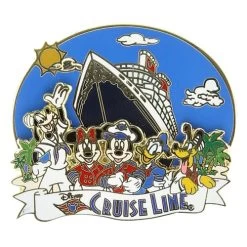 Disney Cruise Line Pin - Mickey And Friends On Pier