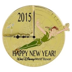 Disney New Year Pin - Happy New Year 2016 - 2015 - Peter Pan & Tink