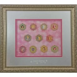 Disney Framed Pin Set - 2015 Season's Greetings Princess Snowflake