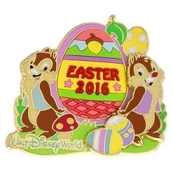 Disney Easter Pin - 2016 Happy Easter Chip And Dale