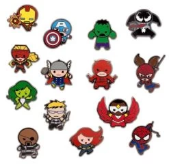 Disney Mystery Pin Set - Marvel Kawaii Art Collection - Complete 14 Pin