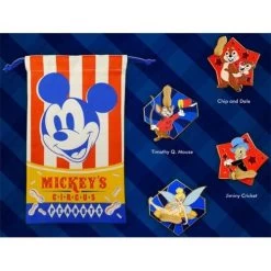 Disney Mickey's Circus Pin Set - Peanuts And Trading Bag