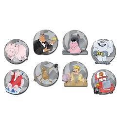 Disney Pixar Party Mystery Pin Set - They're Just Using The Same Actor - COMPLETE SET