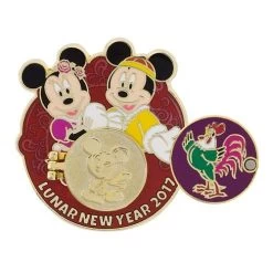 Disney Lunar New Year Pin - 2017 Year Of The Rooster Mickey And Minnie