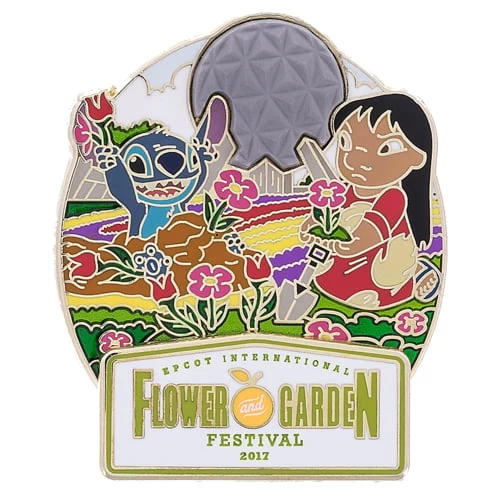 Disney Flower & Garden Festival Pin - 2017 Passholder Lilo And Stitch - Image 2