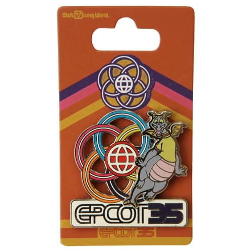 Disney Epcot 35th Anniversary Pin - Figment Retro Logo