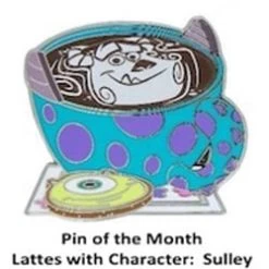 Disney Latte With Character Pin - #09 Sulley