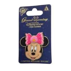 Disney Shanghai Pin - Grand Opening - Minnie Mouse Face With Pink Bow