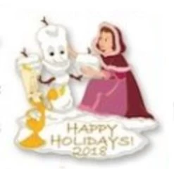 Disney Pin - Happy Holidays 2018 - Belle And Lumiere