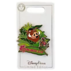 Disney Spring Break Pin - 2019 Timon And Pumbaa