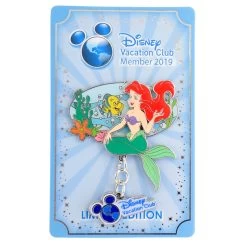 Disney Vacation Club Pin - Member 2019 - Ariel And Flounder Swimming