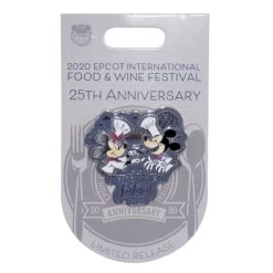 Disney Food And Wine Festival Pin - 2020 Mickey And Minnie Mouse - 25th Anniversary