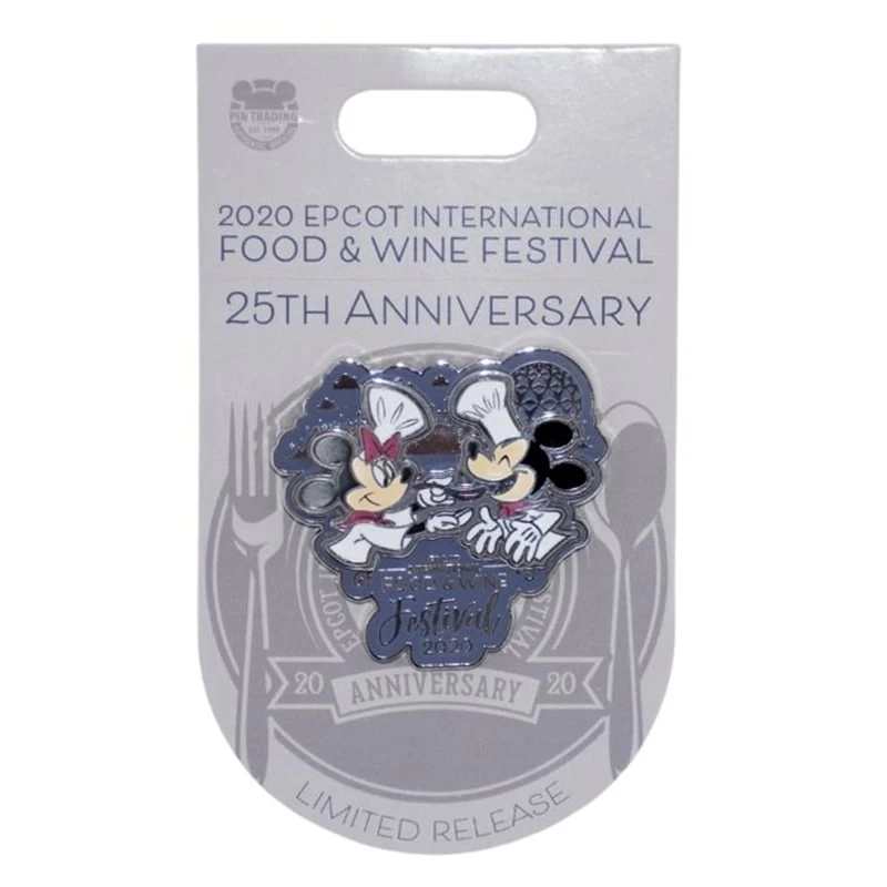 Disney Food And Wine Festival Pin - 2020 Mickey And Minnie Mouse - 25th Anniversary