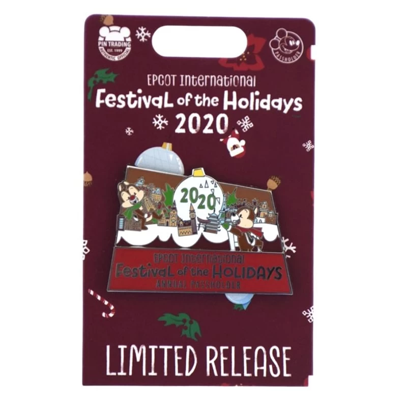 Disney Festival Of The Holidays Pin - Passholder 2020 Chip And Dale Logo