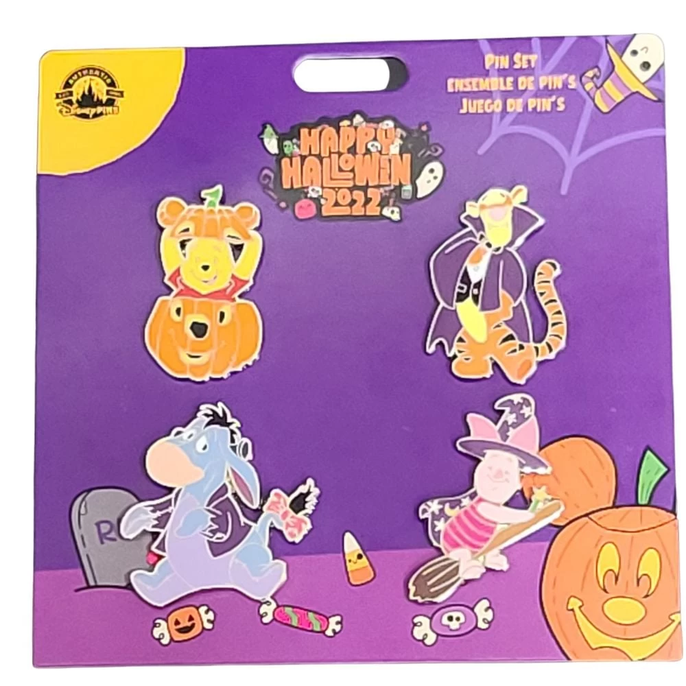 Disney Pin Set - Halloween Winnie The Pooh And Friends