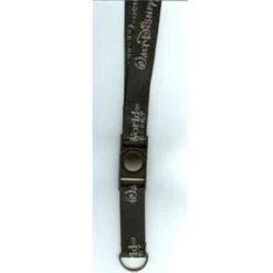 Disney Lanyard - Black With Embroidered White Disney World Logo