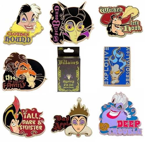 Disney Mystery Pin Set - Villains Quotes - SINGLE PIN - CHOICE