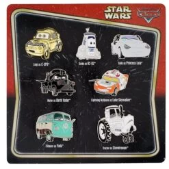Disney 7 Pin Booster Set - Cars Characters As Star Wars Characters