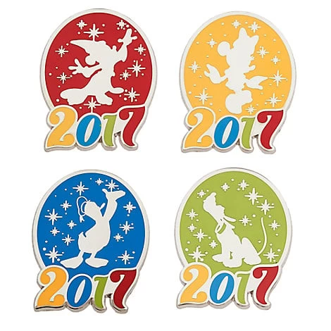 Disney 4 Pin Starter Set - 2017 Logo - Mickey And Friends - Image 2