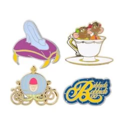 Disney 4 Pin Set - Cinderella Icons - Glass Slipper Carriage