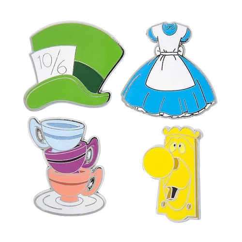 Disney 4 Pin Set - Alice In Wonderland Icons