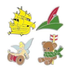 Disney 4 Pin Set - Peter Pan Icons - Ship Tinker Belle Hat Bear