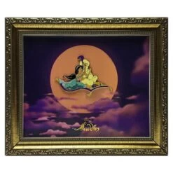 Disney Aladdin Pin - 25th Anniversary - Aladdin & Jasmine Framed Jumbo